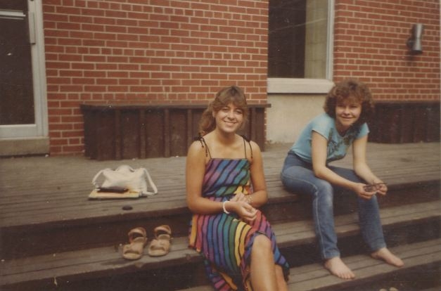 Rose-Ann in the courtyard.  ~1984