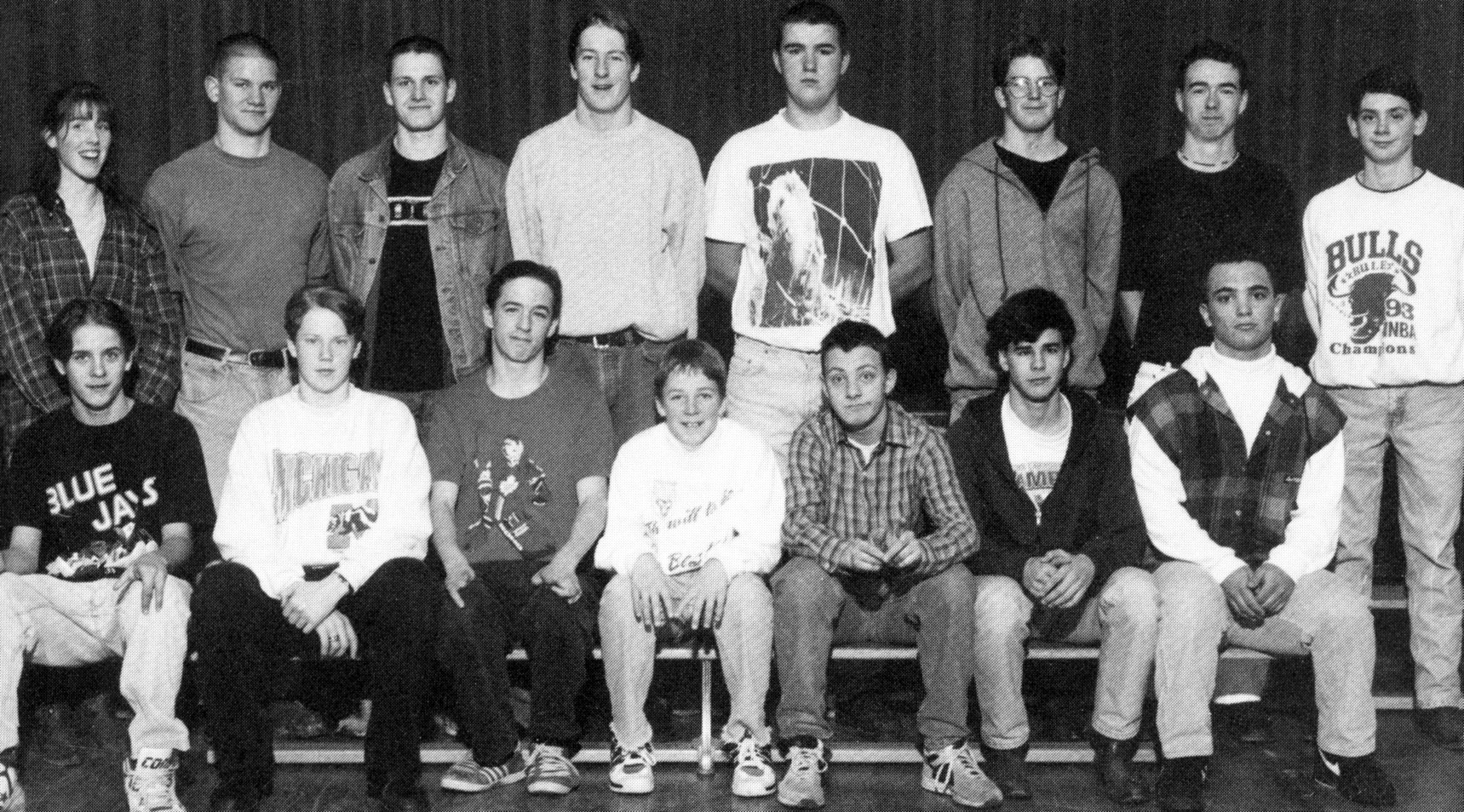 (Click to magnify - multiple levels of magnification) FRONT ROW: Troy Stiner, Jonathan Ball, Trevor Stiner, Aaron DeHeus, Chris Timmins, Sean Jenkins, Ryan Jarrett; BACK ROW: Lindsay Connell (Manager), Scott 
