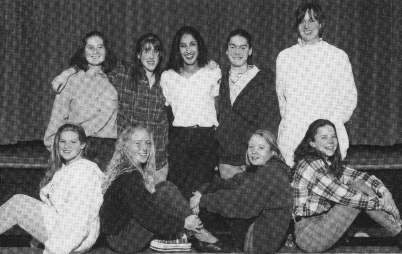 (Click to magnify) FRONT ROW: Sarah Armstrong, Jill Ballinger, Sarah Vinnels; SECOND ROW: Beverly Cornish, Lindsay Connell, Tina Dejak, Stephanie Smith, Mrs. MacKenzie; ABSENT: Sara Dart, Laura Grant, Carrie Reinhardt.