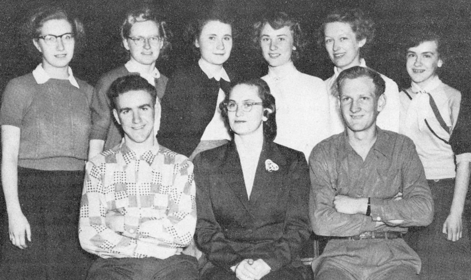 (Click to magnify) FRONT ROW: K. Wilson (president), Ms. Lennox, A. Maye; BACK ROW: L. Cullingham, G. Simpson, M. Rose, R. Noble, H. Feasby, B. Irwin.