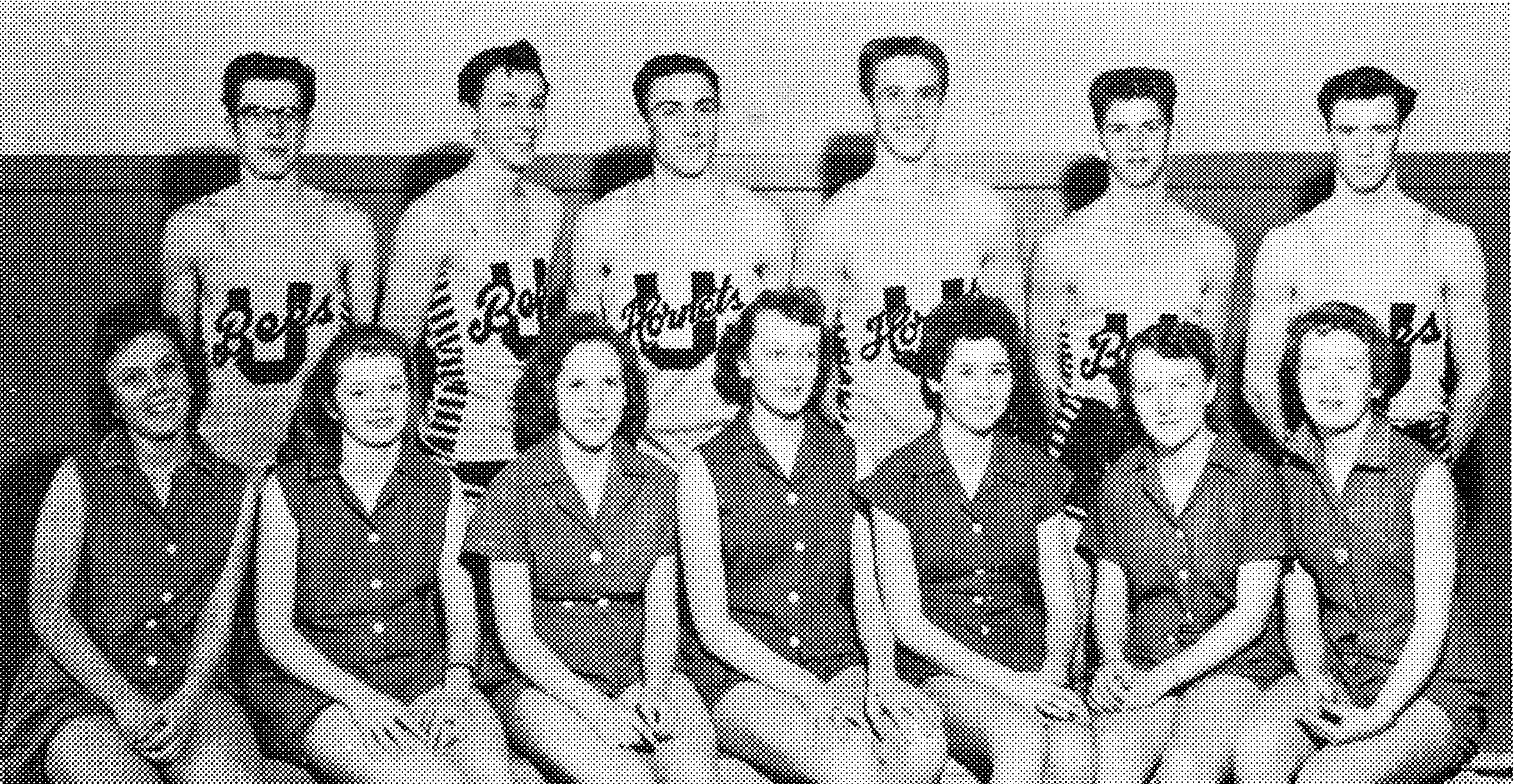 (Click to magnify) FRONT ROW: C. Barton, D. Taylor, G. Wagg, D. Whitney, L. Prentice, E. Kester, M. Lickiss; BACK ROW: D. Arbuckle, G. McNelly, V. Ferguson, G. Barton, K. Cornell, C. Todd.