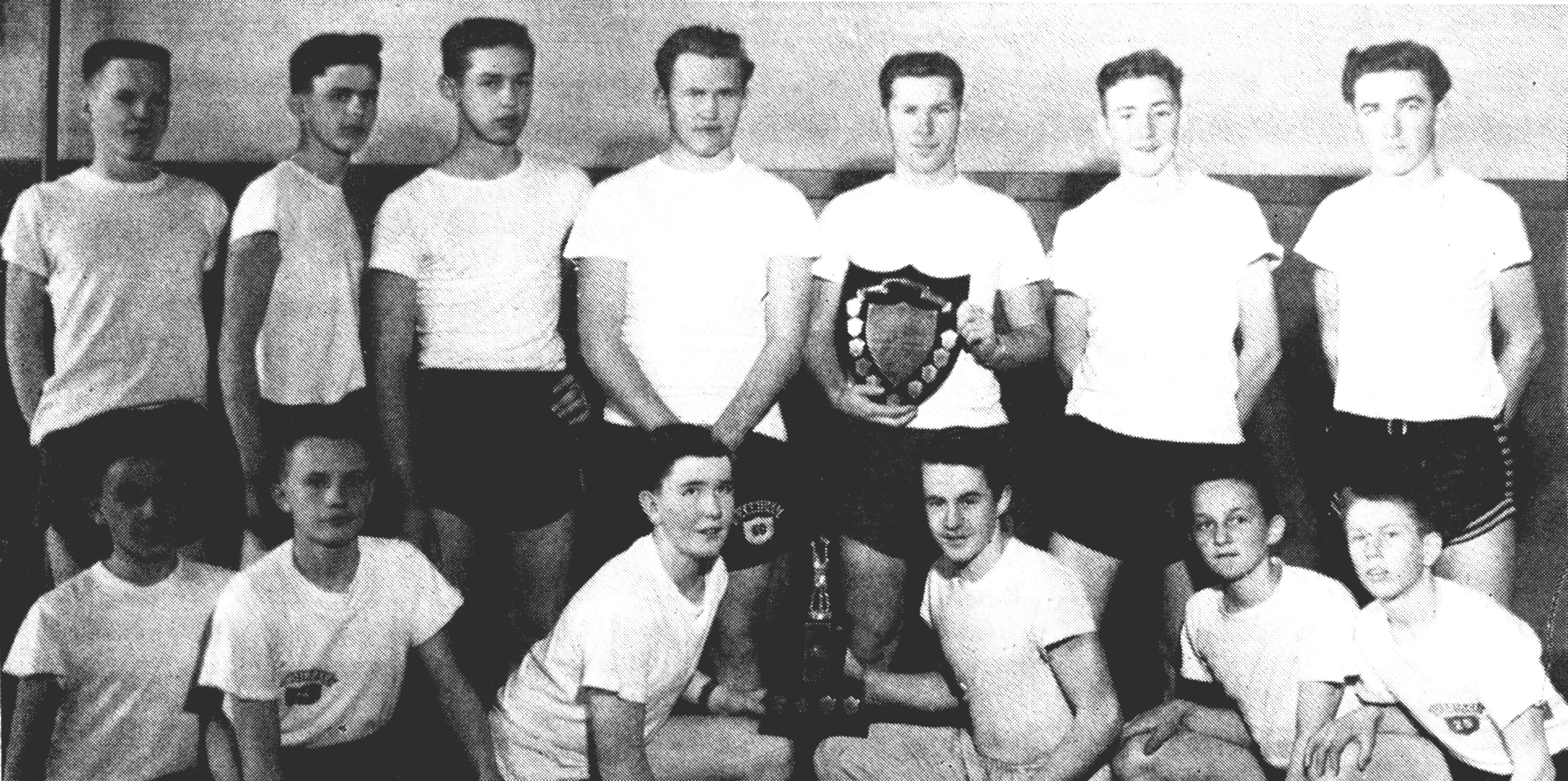 (Click to magnify): FRONT ROW: K. James, G. Harrison, W. Taylor, G. Elson, B. Babick, I. Brown; BACK ROW: A. Oldham, D. Sayers, G. Feasby, D. Culbert, L. Taylor, K. Maye, D. Prentice.